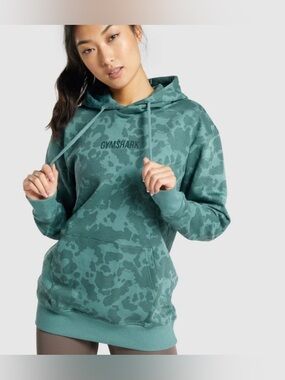 Gymshark Green Camo Pullover Hoodie